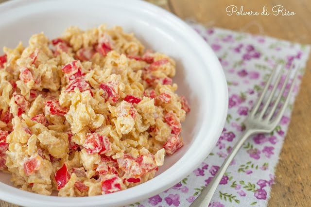 pasta di ceci ricotta peperoni