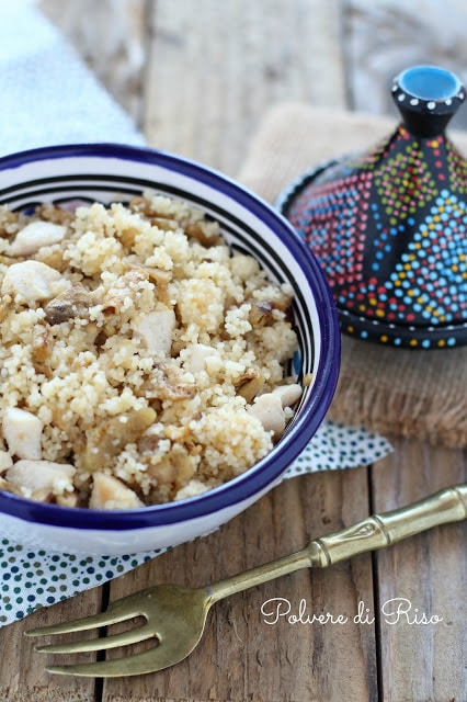 Cous cous di riso pollo e melanzane