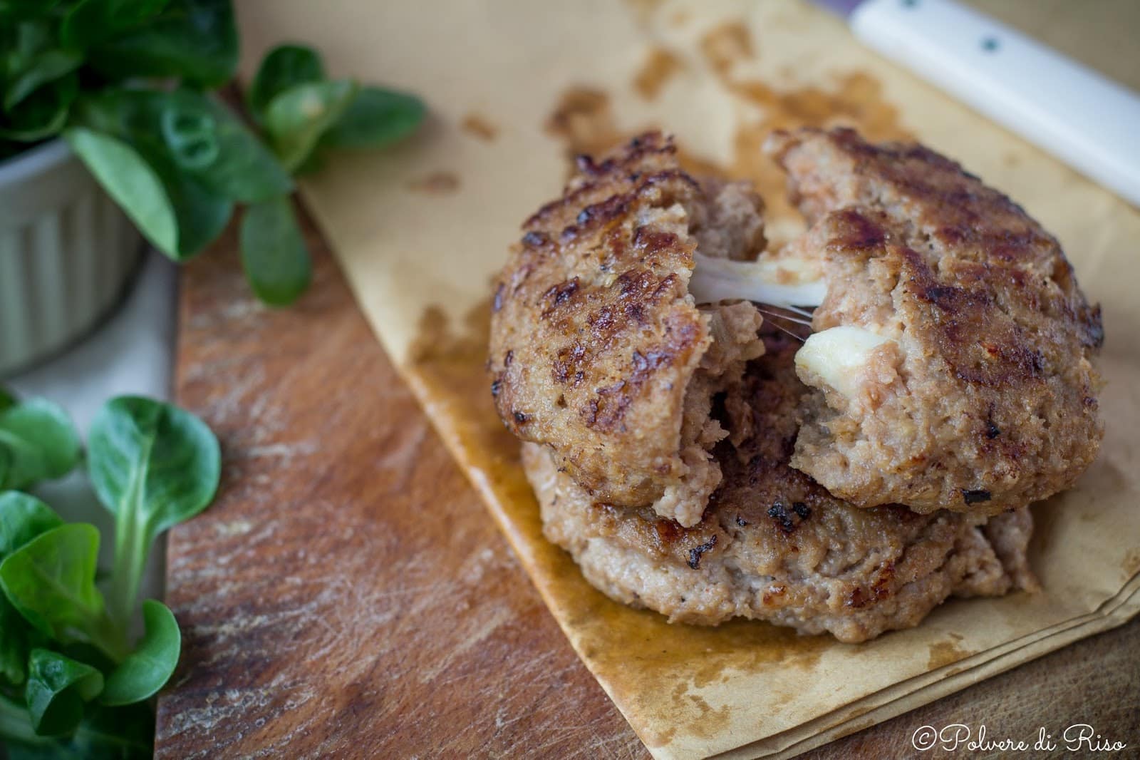 hamburger con cuore filante