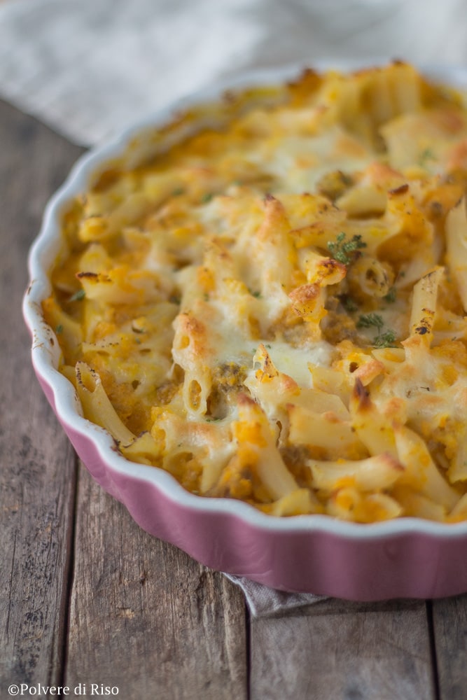 pasta al forno con la zucca