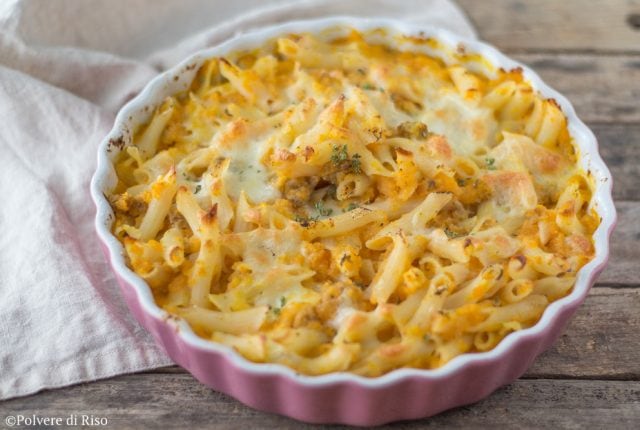 pasta al forno con la zucca