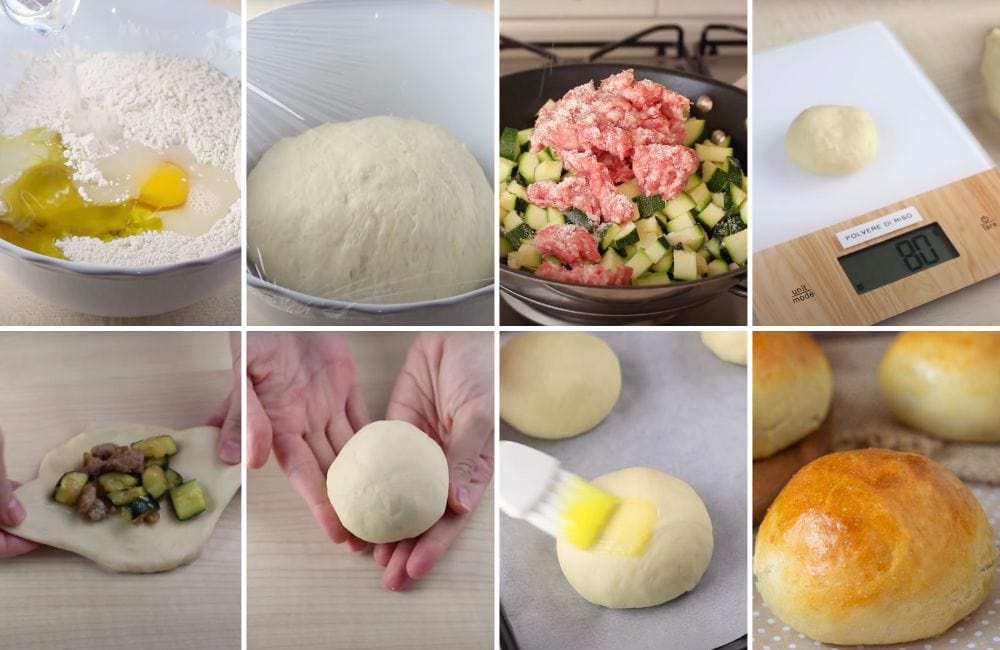 panini ripieni zucchine e salsiccia STEP 2