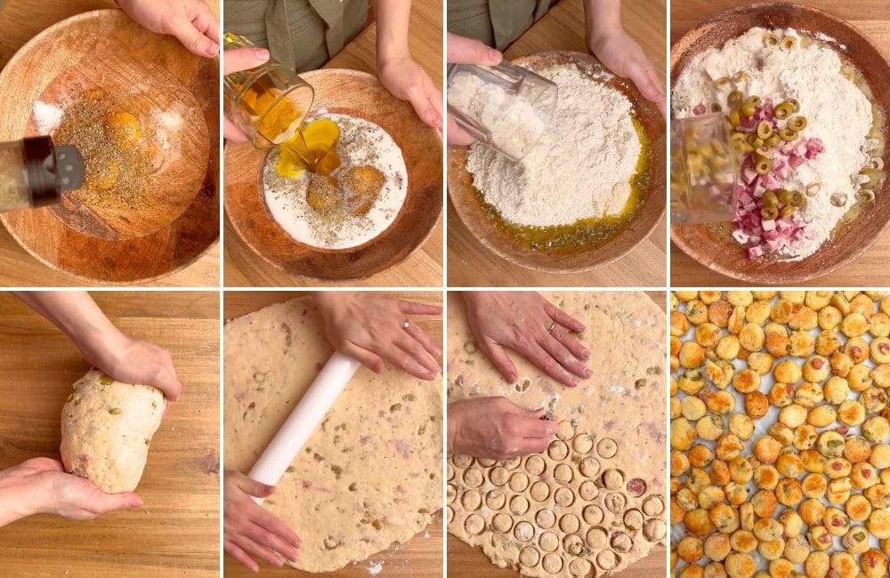 salatini al bicchiere pancetta e olive STEP