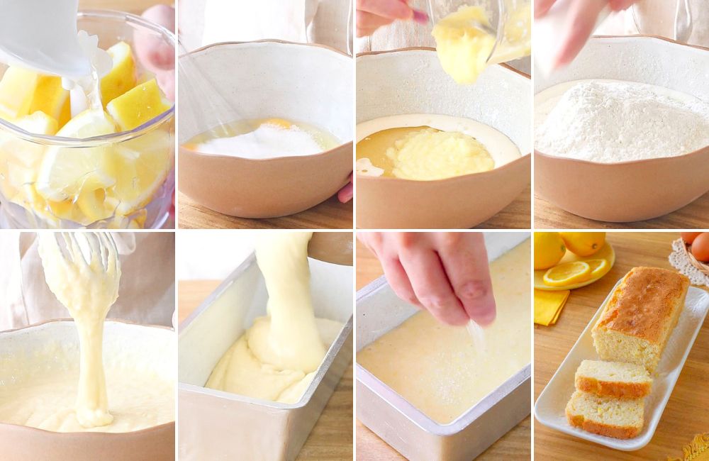 plumcake al limone STEP